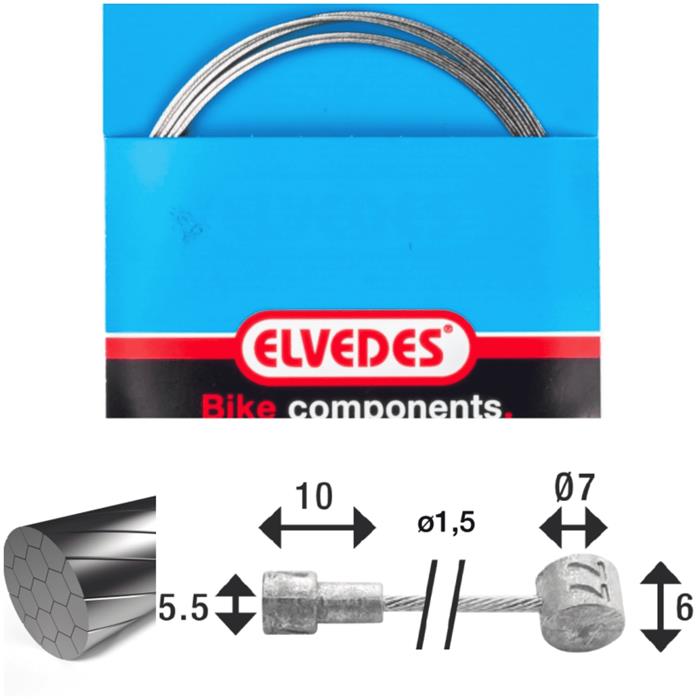 elvedes-cable-de-frein-2-350mm-1x19-fils-stainless-slick-diametre-1-5mm-tete-en-v-diametre-5-5x10-and-t