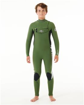 Combinaison intégrale junior RIPCURL Dawn Patrol 4/3 Chest Zip Green 10 ans