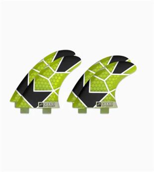 Ailerons surf Quad MADNESS Honeycomb FCS FX2 Tiles / Fluro Lime