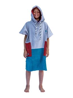 Poncho enfant ALL IN Beach crew Marin Sky / Navy / Brick Waffle